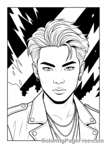 Kpop Boy coloring page - Kpop boy intense