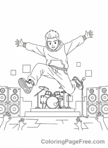 Kpop Boy coloring page - Kpop boy jumping