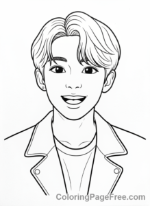 Kpop Boy coloring page - Kpop boy smiling
