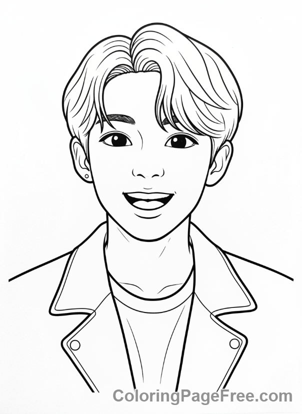 Kpop Boy coloring page - Kpop boy smiling