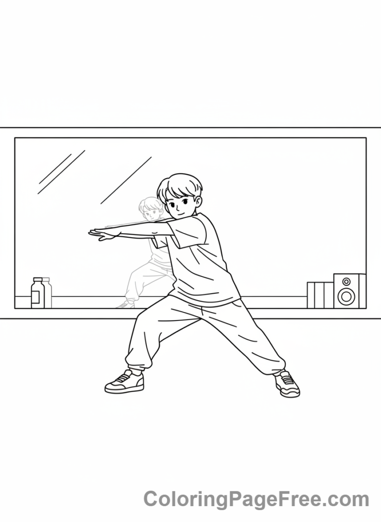 Kpop Boy coloring page - Kpop boy stretching