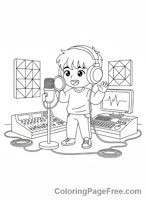 Kpop Boy coloring page - Kpop boy studio