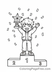 Kpop Boy coloring page - Kpop boy trophy