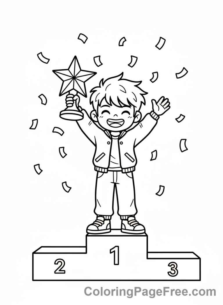 Kpop Boy coloring page - Kpop boy trophy