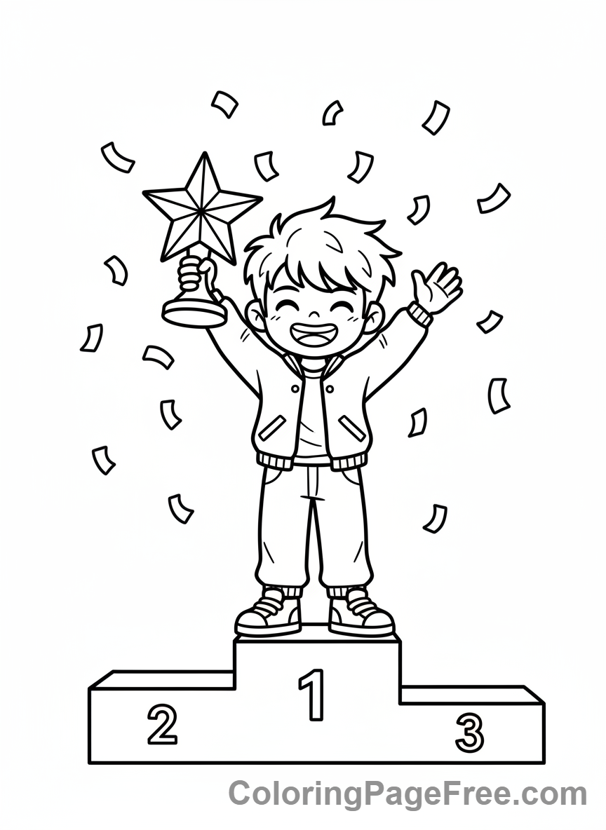 Kpop Boy coloring page - Kpop boy trophy