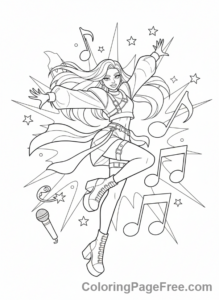 Kpop Girl coloring page - Kpop girl dance move