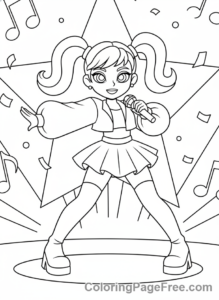 Kpop Girl coloring page - Kpop girl dancing