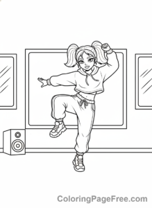 Kpop Girl coloring page - Kpop girl practicing
