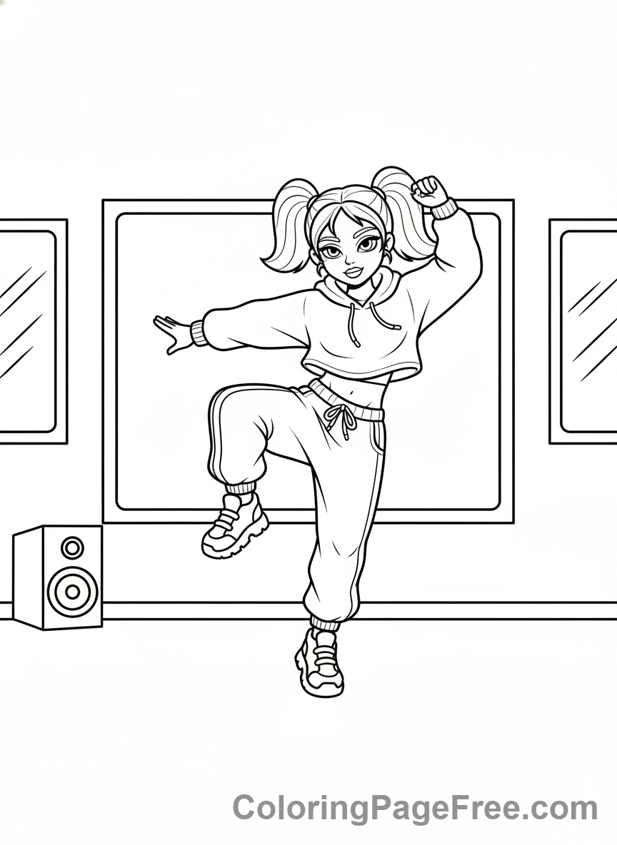 Kpop Girl coloring page - Kpop girl practicing