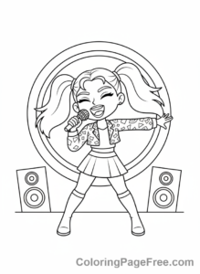 Kpop Girl coloring page - Kpop girl singing