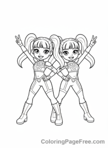 Kpop Girl coloring page - Kpop girls posing