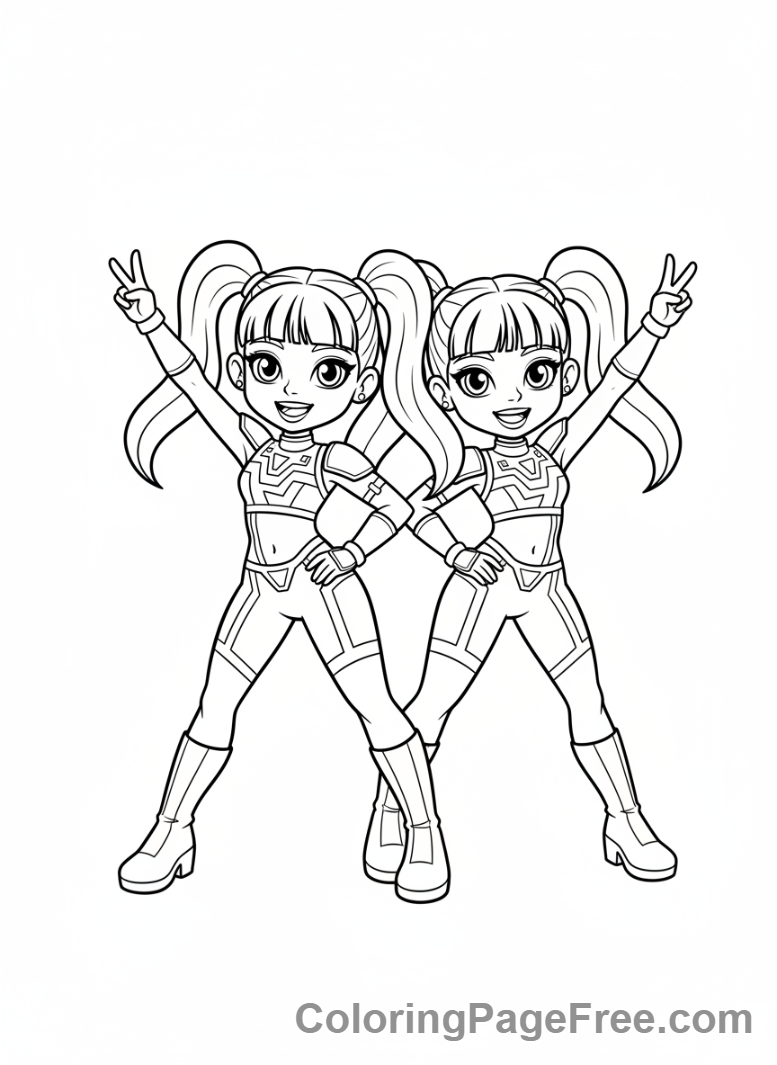 Kpop Girl coloring page - Kpop girls posing