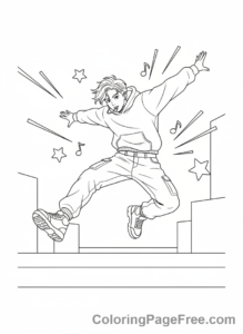 Kpop coloring page - Idol dance jump