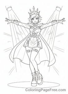 Kpop Idols coloring page - Idol striking iconic pose