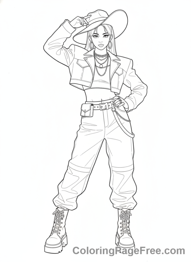 Kpop Idols coloring page - Idol stylish photoshoot