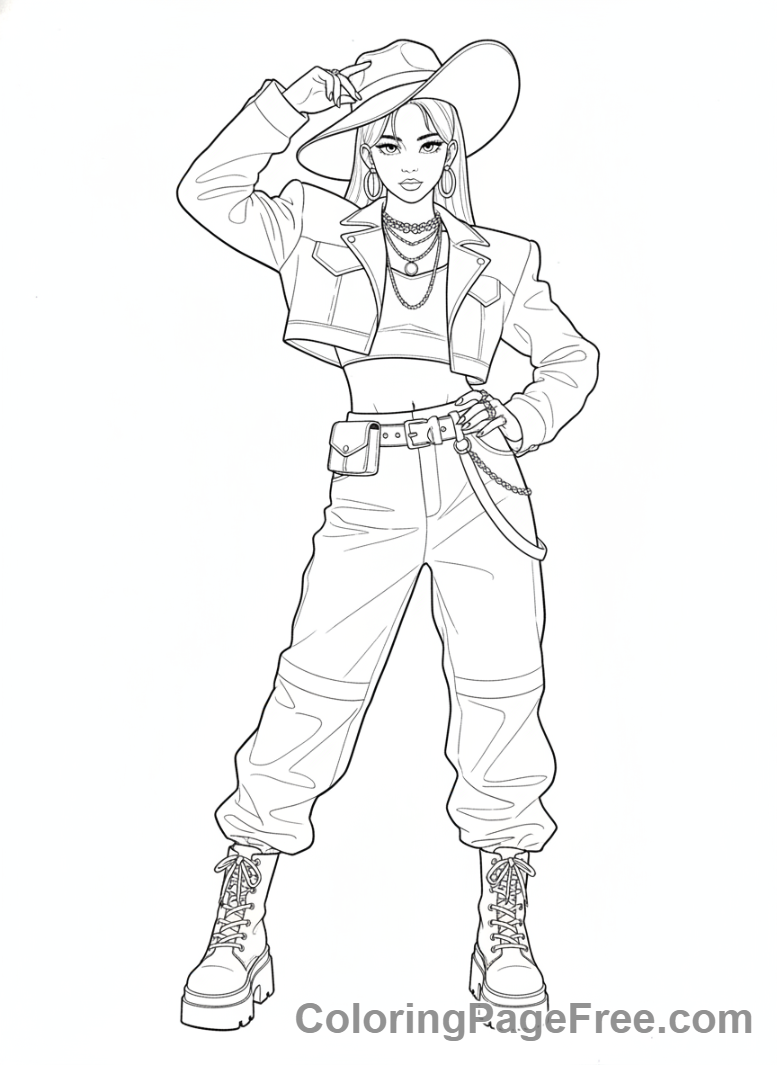 Kpop Idols coloring page - Idol stylish photoshoot