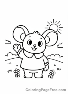 Labubu coloring page - Labubu waving hello