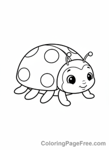Ladybug coloring page - Baby ladybug crawling