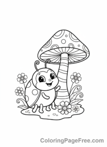 Ladybug coloring page - Ladybug by mushroom