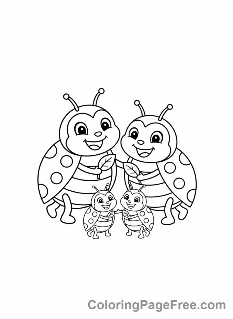 Ladybug coloring page - Ladybug family together
