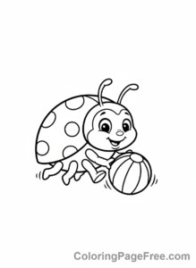Ladybug coloring page - Ladybug playing ball