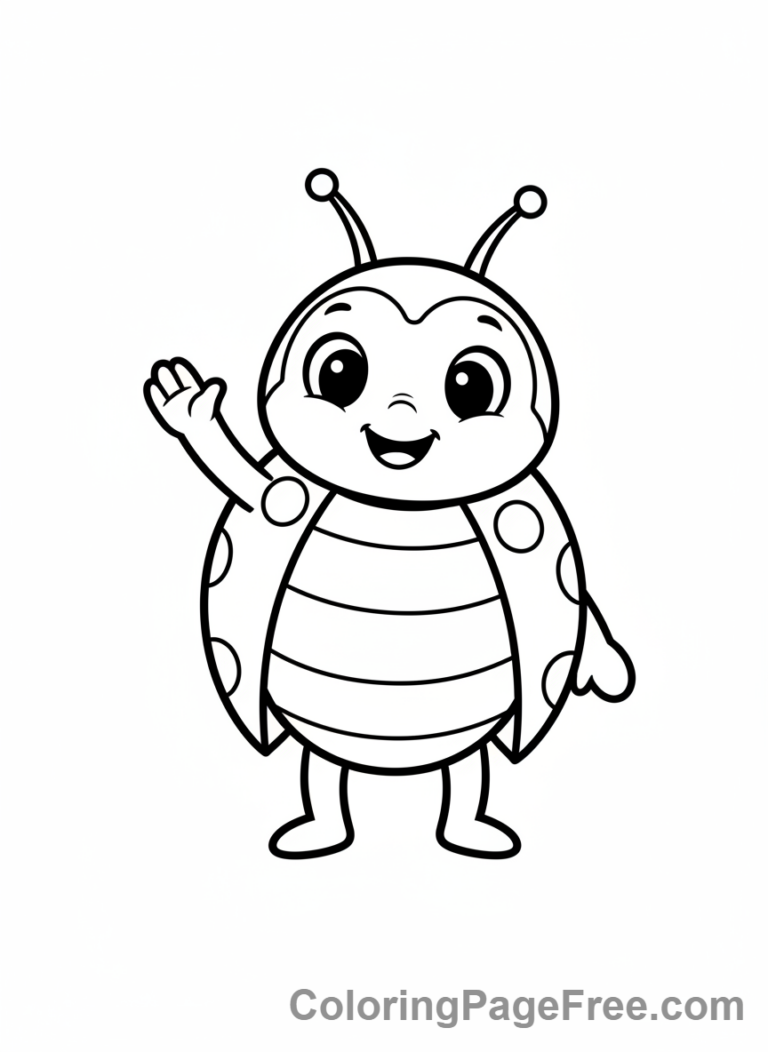 Ladybug coloring page - Ladybug waving hello