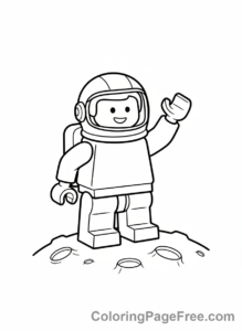 Lego coloring page - Astronaut waving