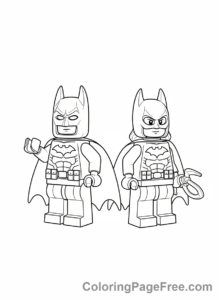 Lego Batman coloring page - Batman Batgirl pose