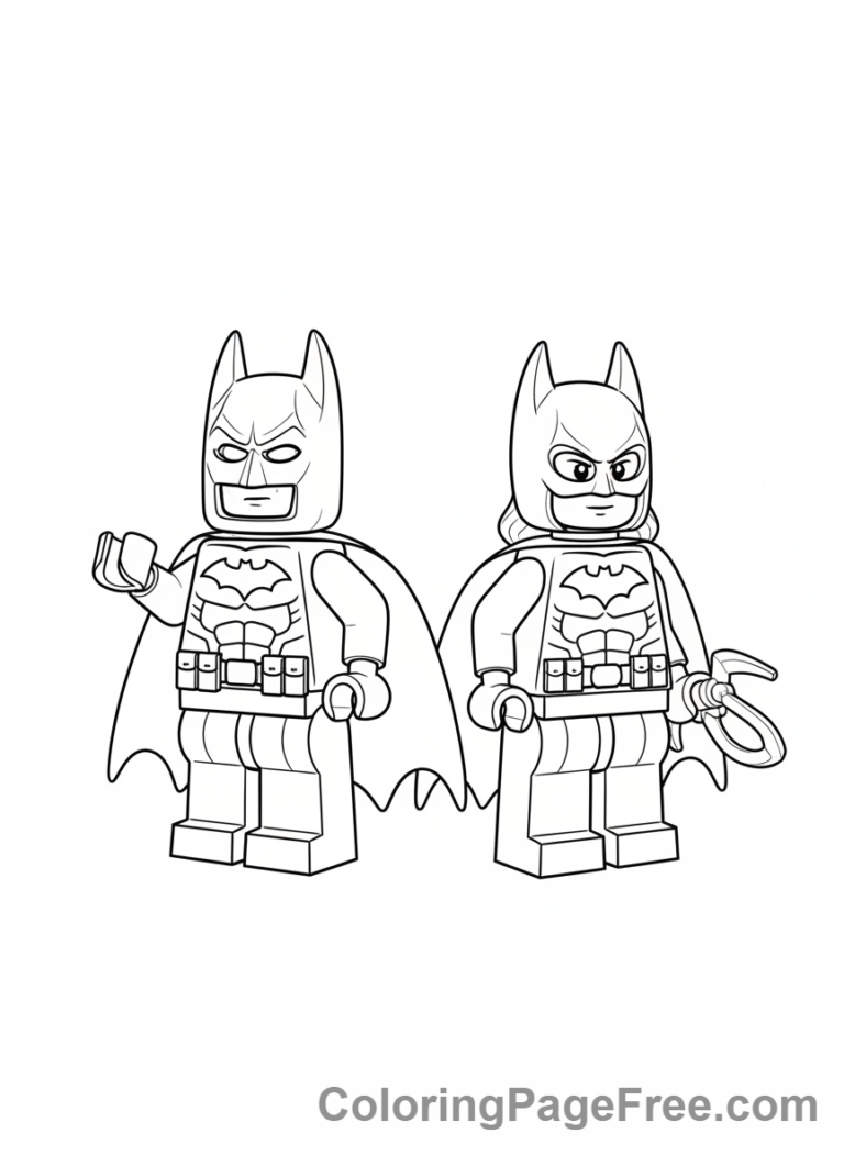 Lego Batman coloring page - Batman Batgirl pose