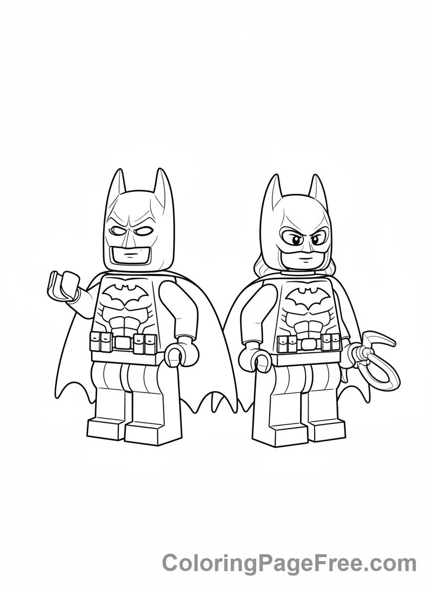 Lego Batman coloring page - Batman Batgirl pose