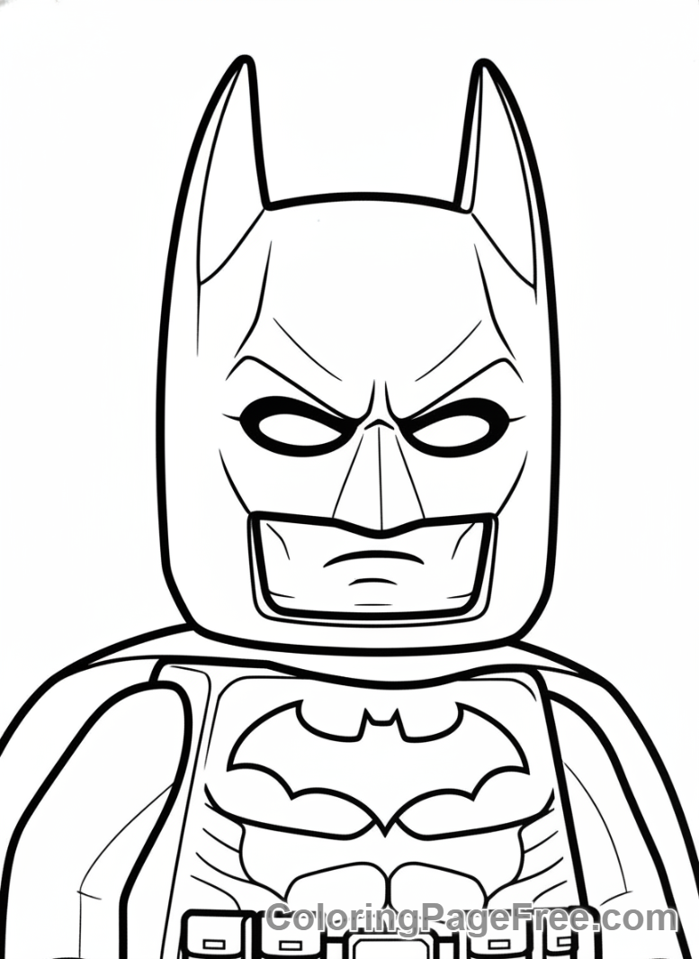 Lego Batman coloring page - Batman close-up serious