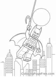 Lego Batman coloring page - Batman grappling swing