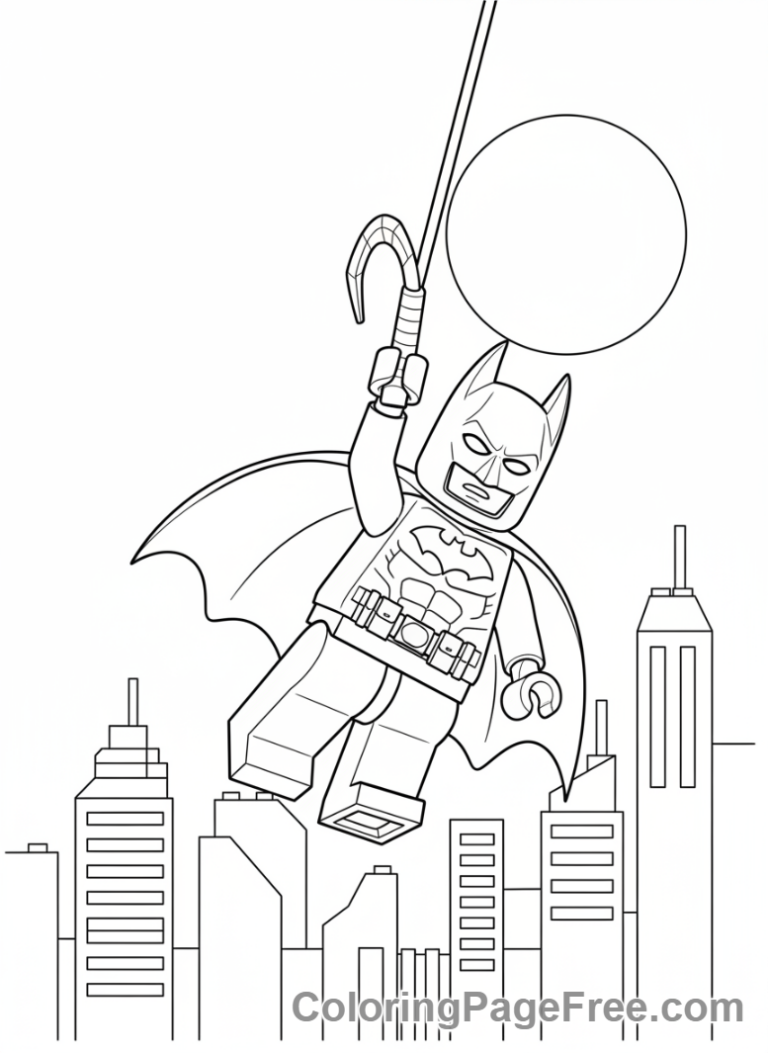 Lego Batman coloring page - Batman grappling swing