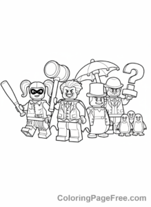 Lego Batman coloring page - Batman villains group