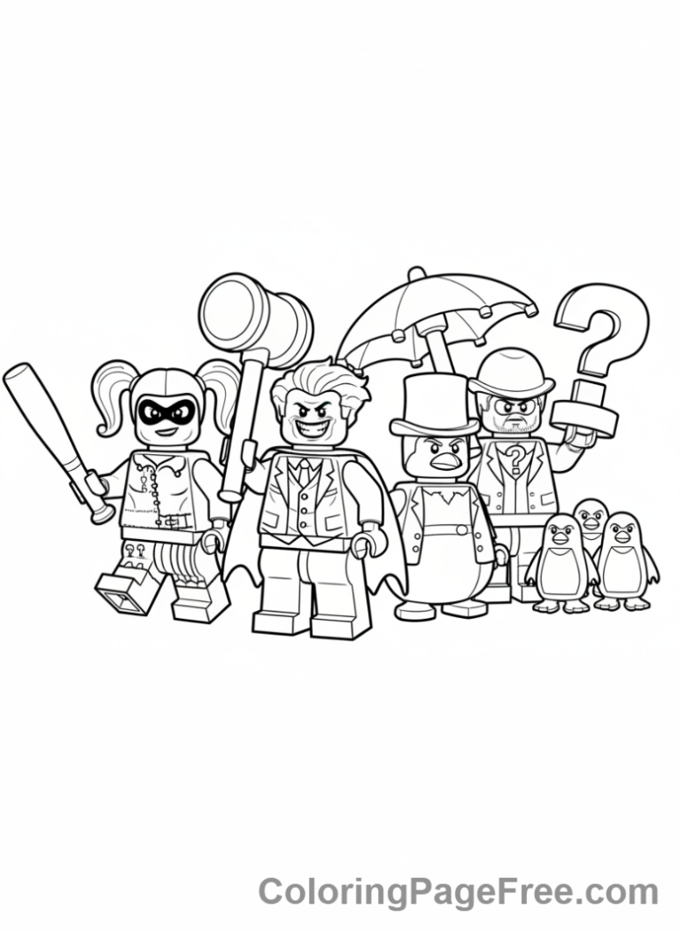 Lego Batman coloring page - Batman villains group