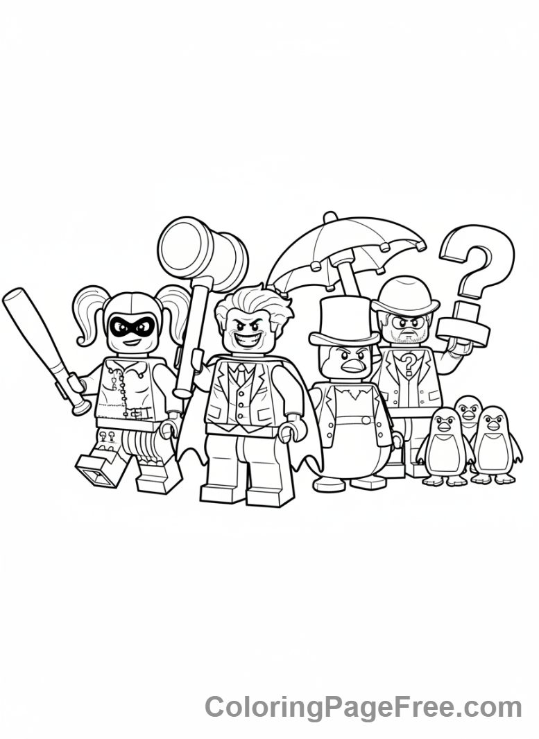 Lego Batman coloring page - Batman villains group