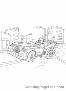 Lego Batman coloring page - Batmobile chase action