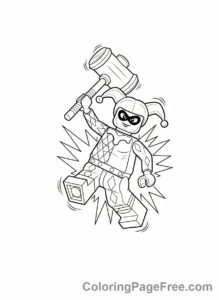 Lego Batman coloring page - Harley Quinn action