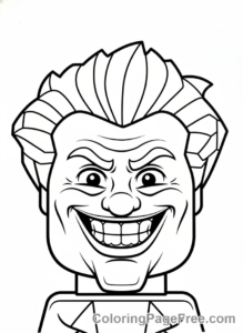 Lego Batman coloring page - Joker close-up laughing