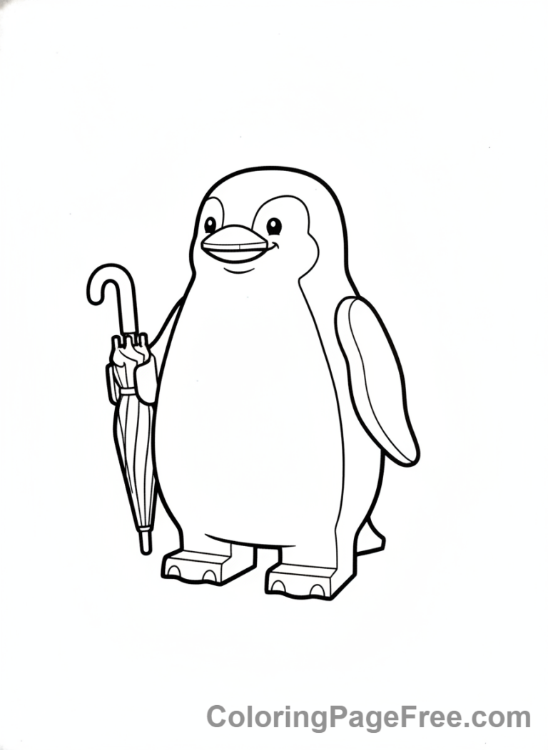 Lego Batman coloring page - Penguin with umbrella