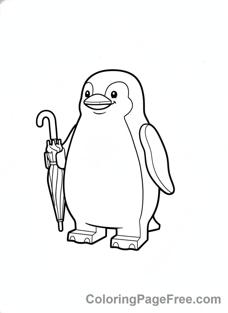 Lego Batman coloring page - Penguin with umbrella