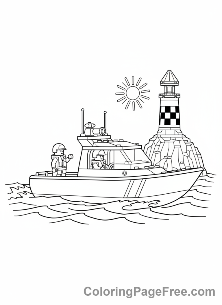 Lego City coloring page - Coast Guard boat