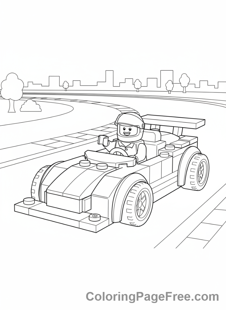 Lego City coloring page - Race car driver