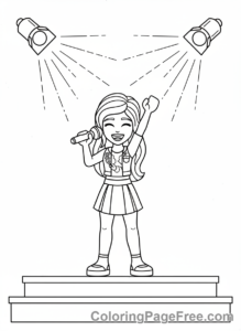 Lego Friends coloring page - Andrea singing concert
