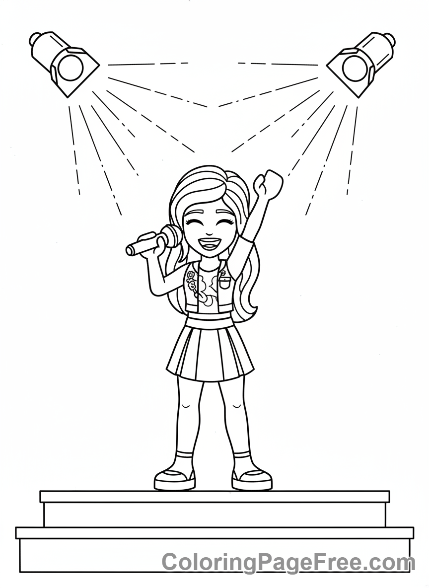 Lego Friends coloring page - Andrea singing concert