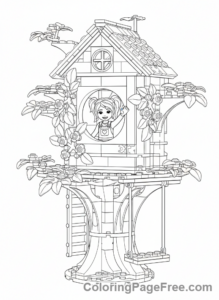 Lego Friends coloring page - Autumn treehouse fun