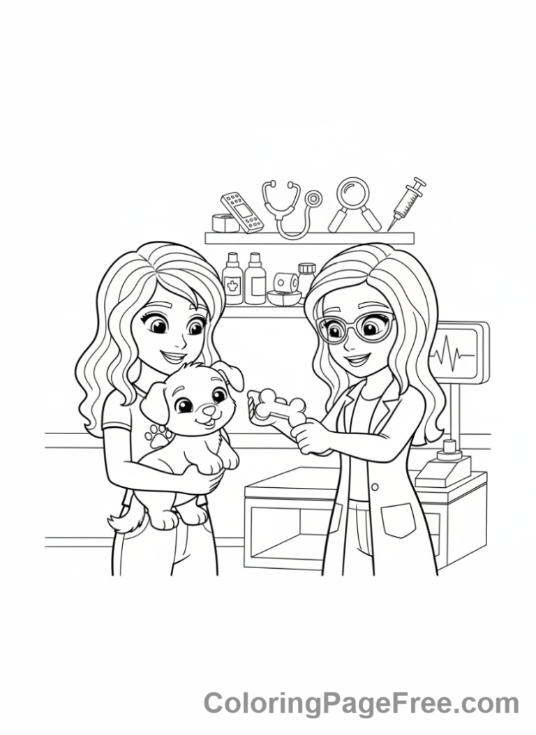 Lego Friends coloring page - Friends pet clinic
