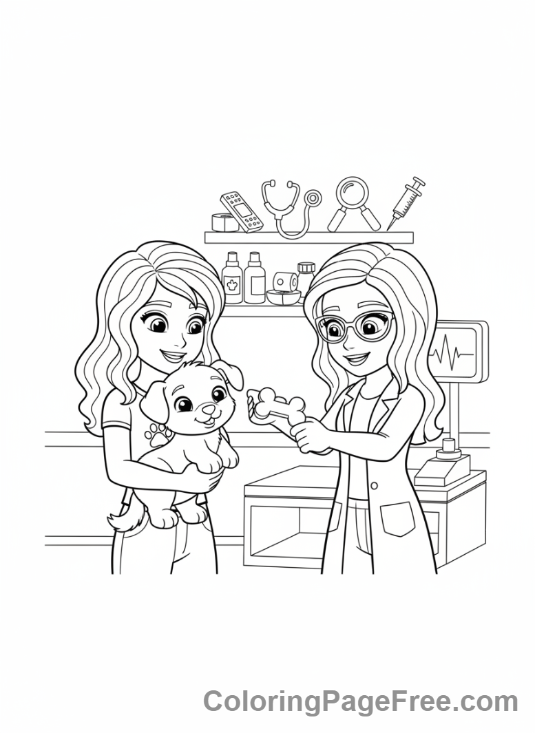 Lego Friends coloring page - Friends pet clinic