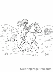Lego Friends coloring page - Mia riding horse