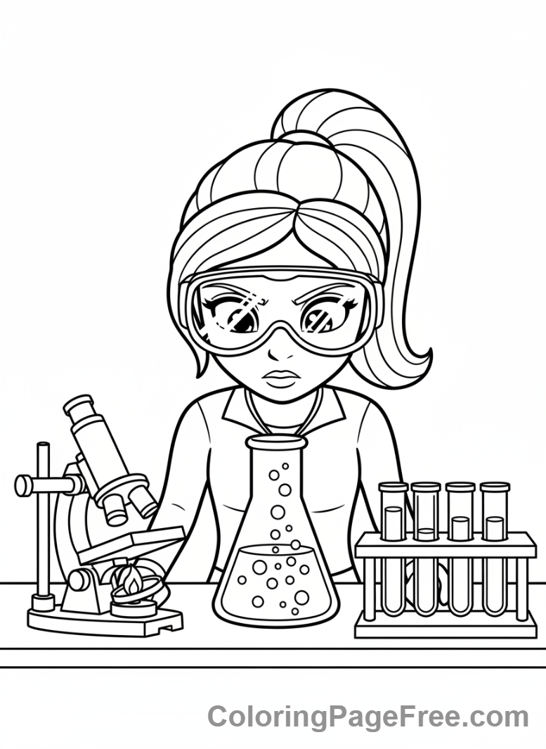 Lego Friends coloring page - Olivia science experiment